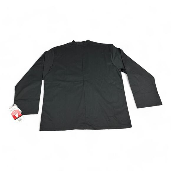 Chef Works Chef Coat Adult LARGE Black Long Sleeve Uniform Jacket Cook Workwear - Picture 3 of 8